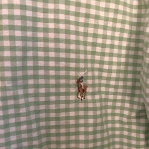 Polo by Ralph Lauren Checked Lime Green Shirt Big & Tall 2XLT